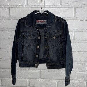 Squeez Girl Dark Blue Denim Jacket Size M 8